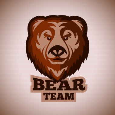 Vektör grafiği ayı yüz şablonu logo, rozet, işaret vb için