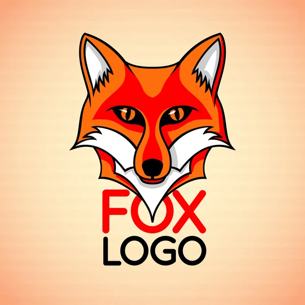 Logo vectorial, insignia, plantilla de signo con cara de zorro rojo . — Vector de stock