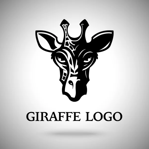 Vektor dunkler Giraffenkopf, Vorlage für Logo, Abzeichen, Etikett usw.. — Stockvektor