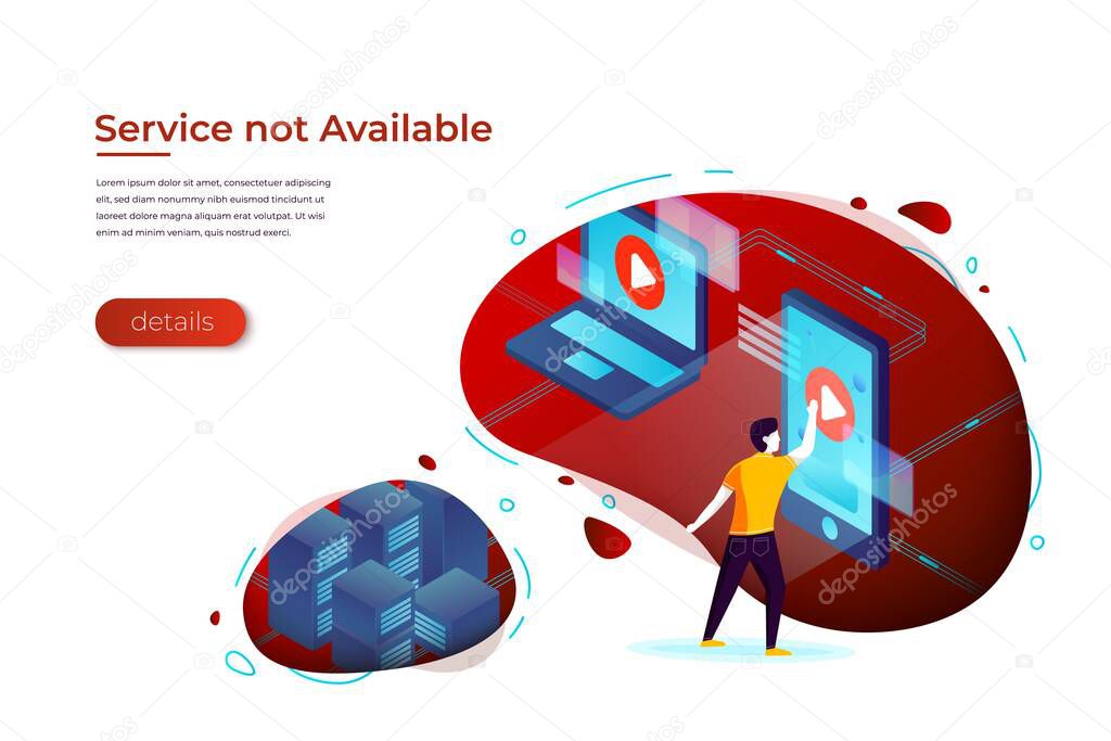 Vector illustration - online service access error