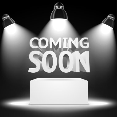, Podyum yıldırım spot ışık projektörler sahne-Coming Soon-mesaj