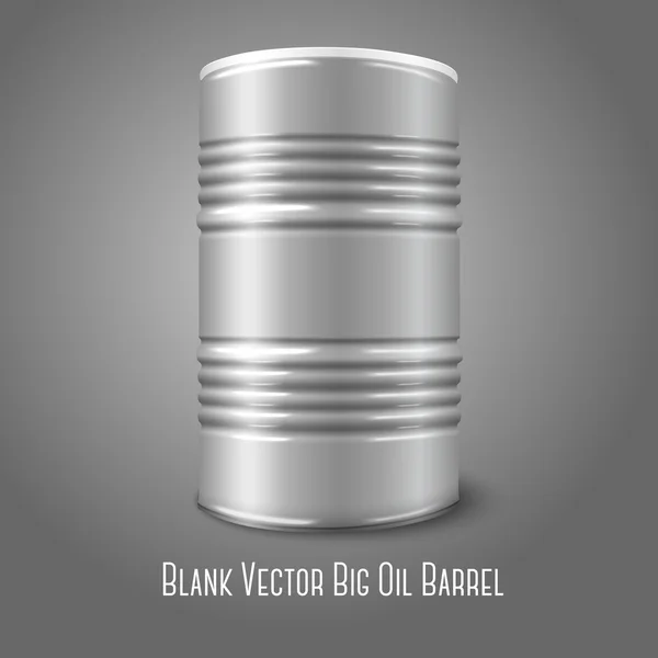 Vetor em branco barril de óleo grande isolado em cinza. Com lugar para seus sinais, projeto etc. . — Vetor de Stock