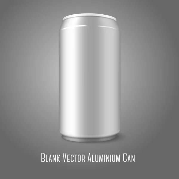 Vector de aluminio en blanco puede, para diferentes diseños de cerveza, cerveza, alcohol, refrescos, refrescos, limonada, cola, bebida energética, jugo, agua, etc. . — Archivo Imágenes Vectoriales