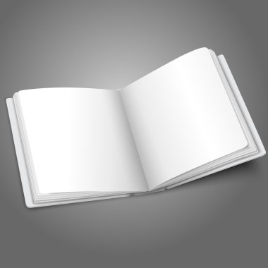 Boş beyaz vektör açılan kitap veya fotoğraf albümü için iletilerinizi, tasarım kavramları, vb fotoğraf.