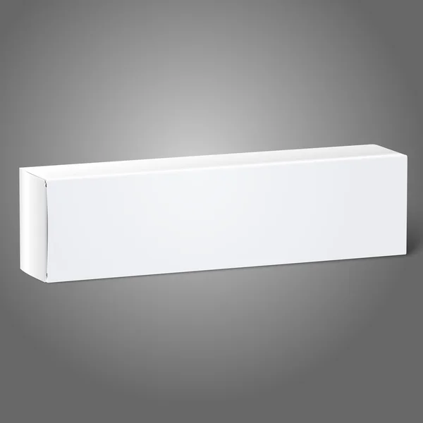 Gerçekçi beyaz boş kağıt paket kutu için dikdörtgen malzeme - diş macunu, kozmetik, ilaç vb..