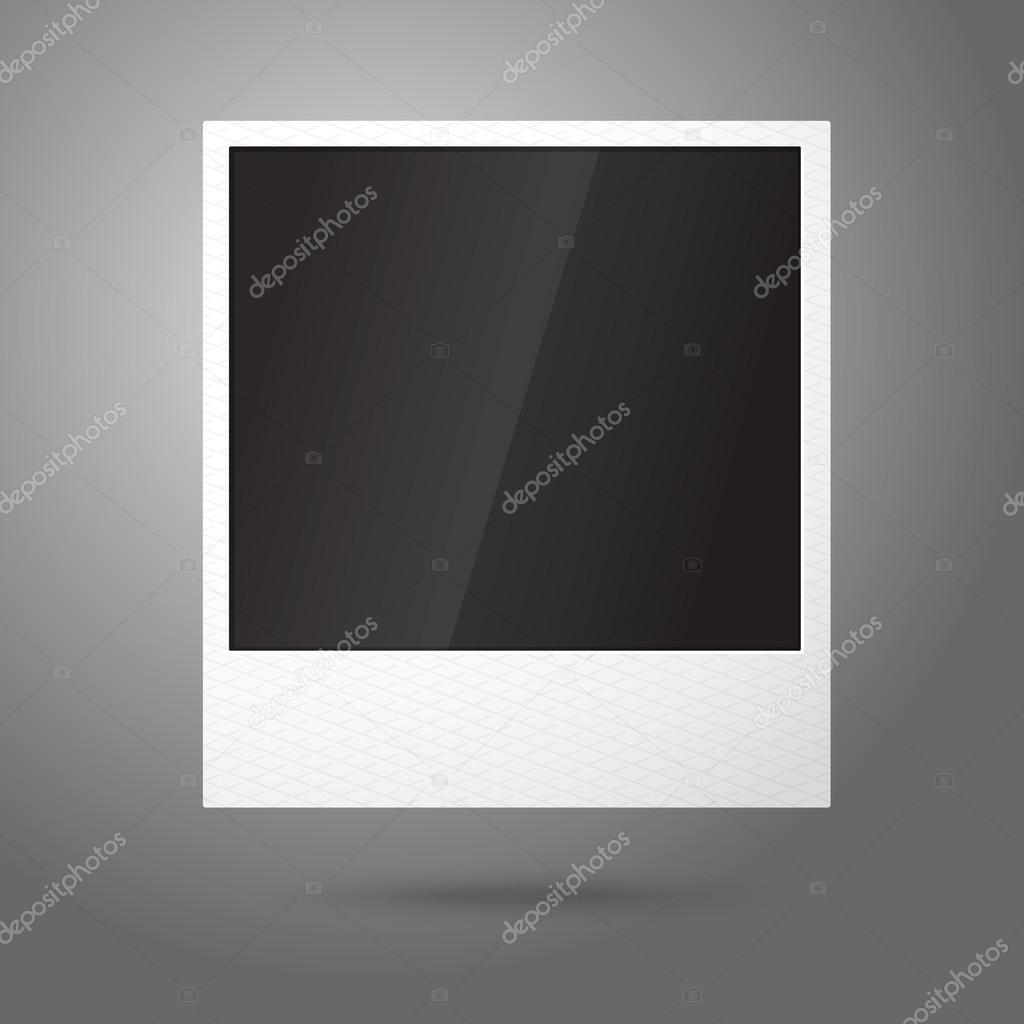 Blank vector instant photo frame in the air. Template for your photos, design etc.