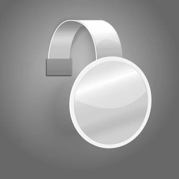 Bianco wobbler di plastica bianca isolato su sfondo grigio con posto per il vostro design e branding. Vettore — Vettoriale Stock