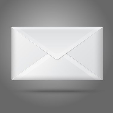 Boş vektör beyaz zarf kapalı. İzole