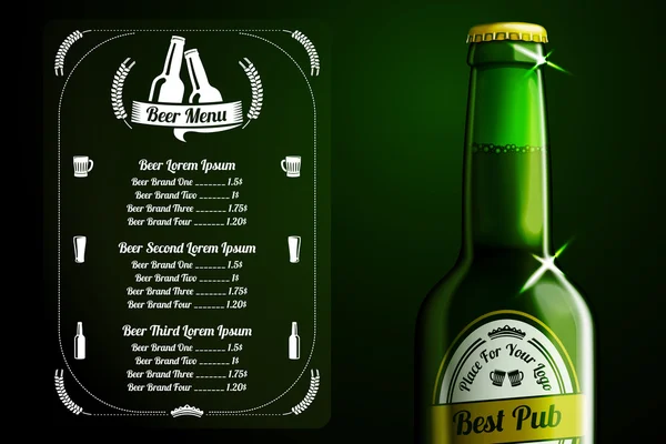 Modèle de menu alcool — Image vectorielle