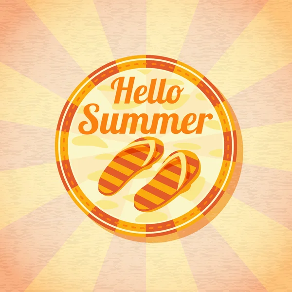 Hello summer retro background — Stock Vector