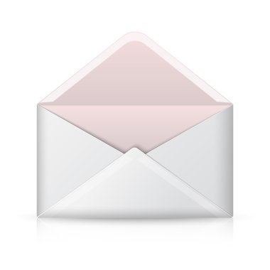 Blank realistic vector opened envelope. clipart