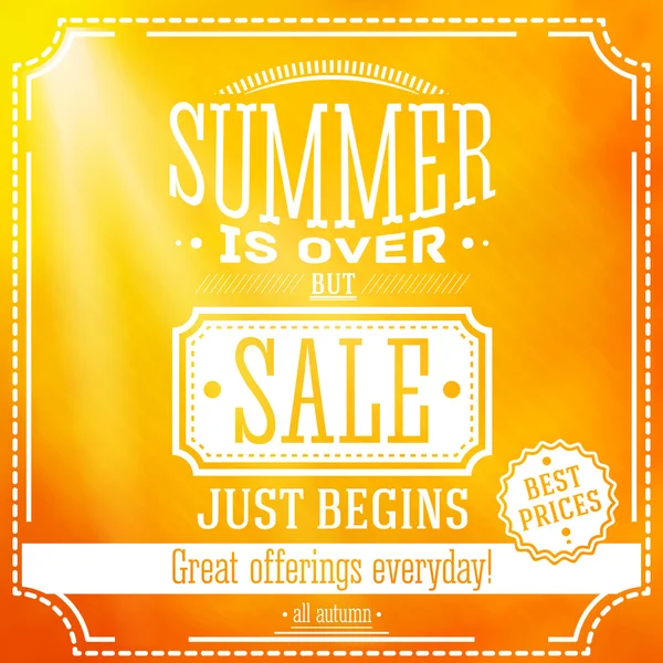 Summer is over but sale just begin banner. — Stock Vector