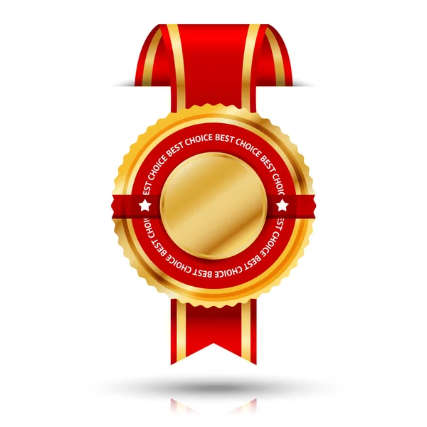 Gouden en rood bestseller label — Stockvector