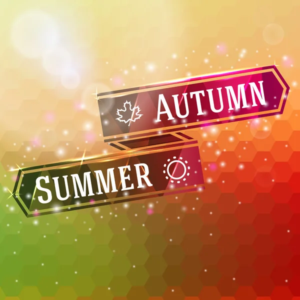 Fita brilhante com flechas de verão e outono — Vetor de Stock
