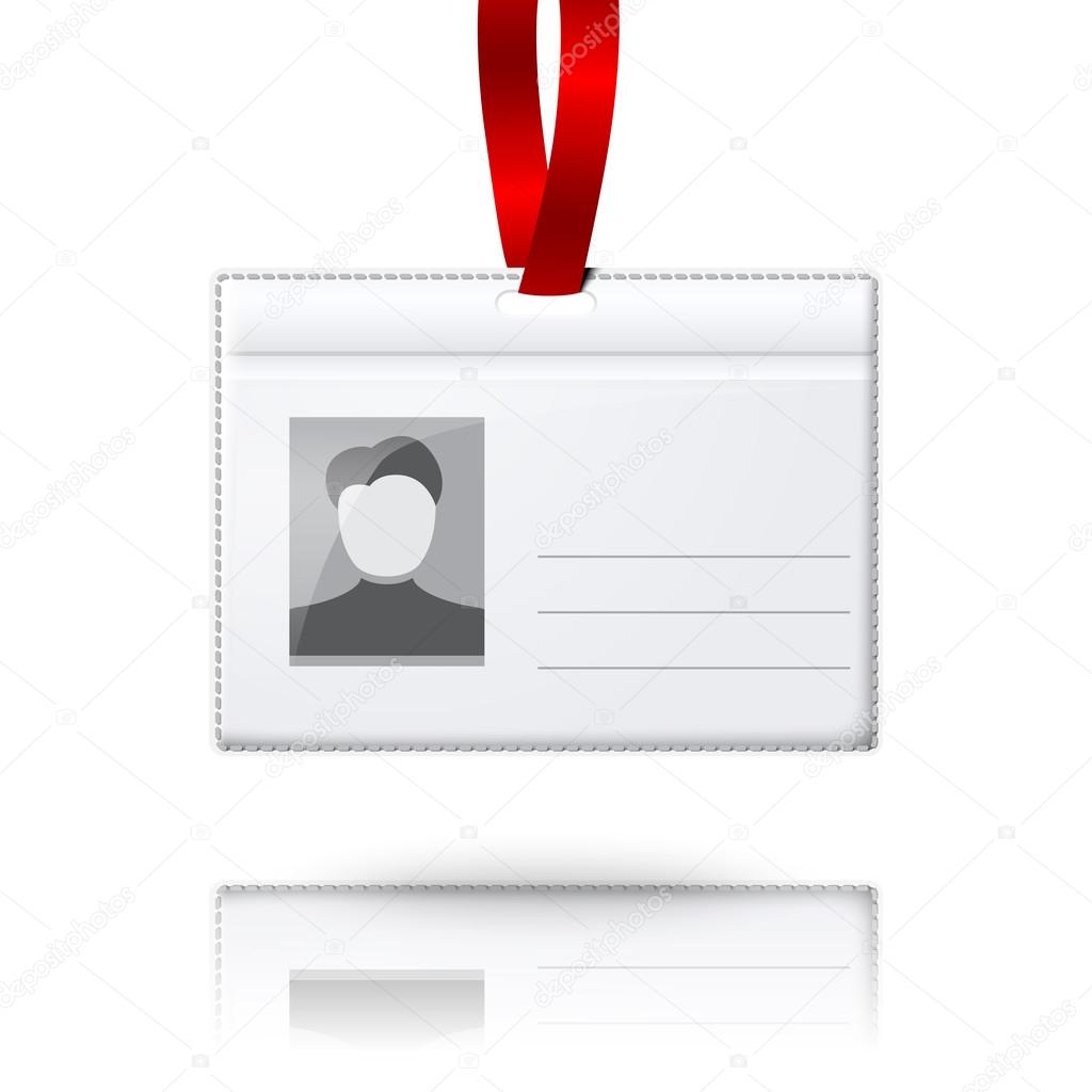 Blank vector vertical badge holder
