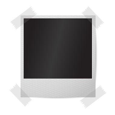 Beyaz anlık fotoğraf çerçevesi