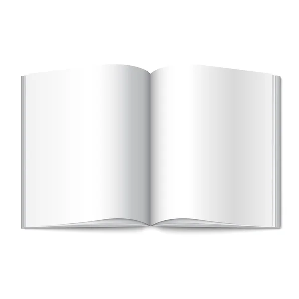 Blanco en blanco vector libro abierto — Vector de stock