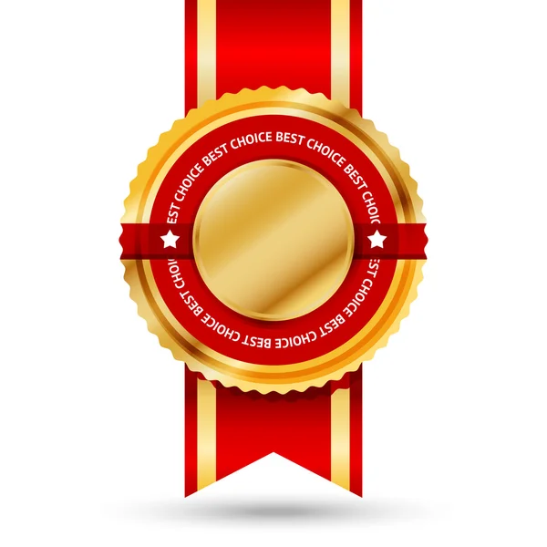 Label voor premie gouden en rood bestseller — Stockvector