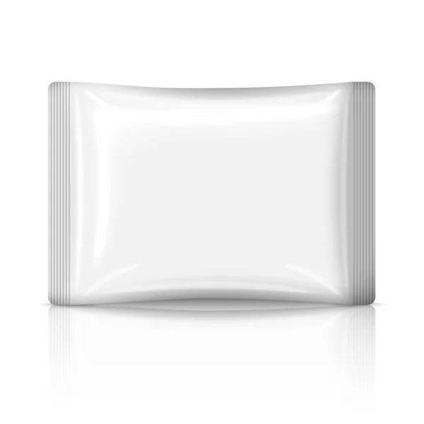 Bolsita de plástico plana en blanco — Vector de stock