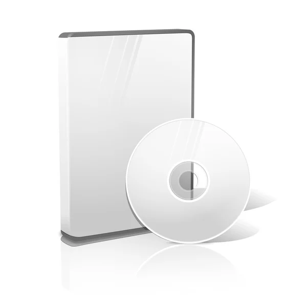 DVD, cd, blue-ray případ s diskem. — Stockový vektor