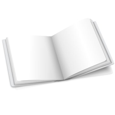 Boş beyaz vektör açılan kitap
