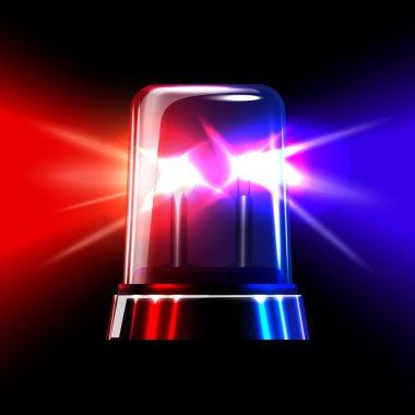 Red and blue emergency flashing siren. clipart
