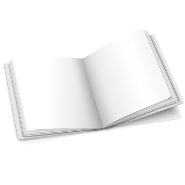 Blanco en blanco vector libro abierto — Vector de stock