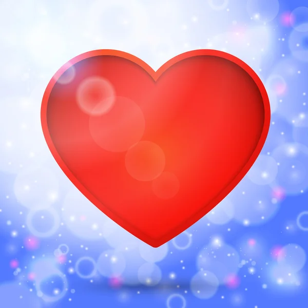 Coeur rouge dans le bel air lumineux — Image vectorielle
