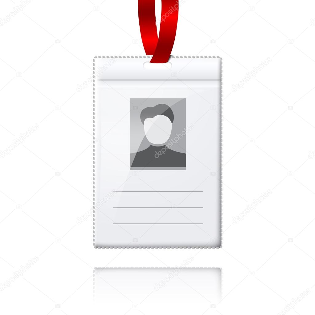 Blank vector vertical badge holder