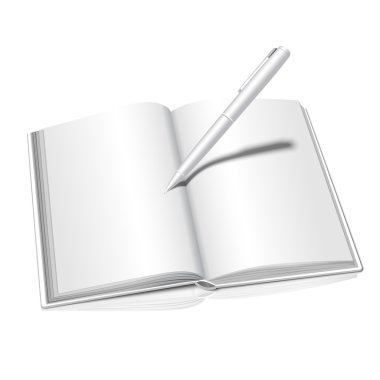 Yazım kalemi ile açık kitap