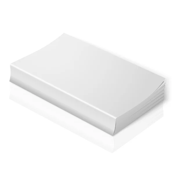 Libro realista de tapa blanda en blanco — Vector de stock