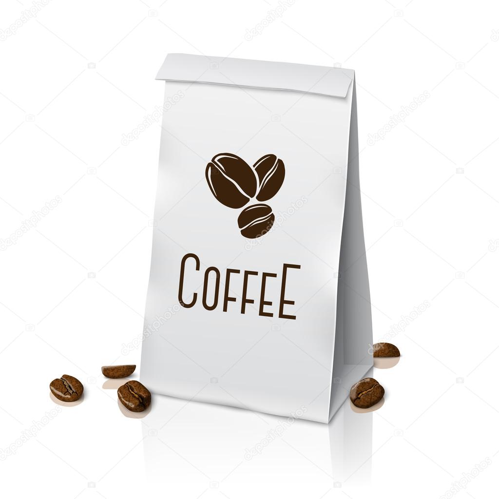 paper packaging coffee bag with beans