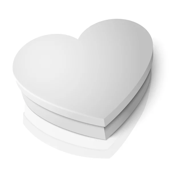 Blank white heart shape box — Stock Vector