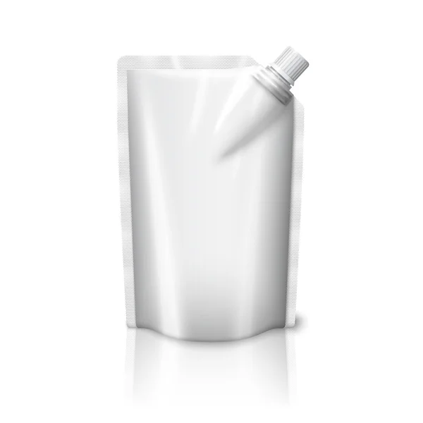 Bolsa de plástico em branco com tampa — Vetor de Stock