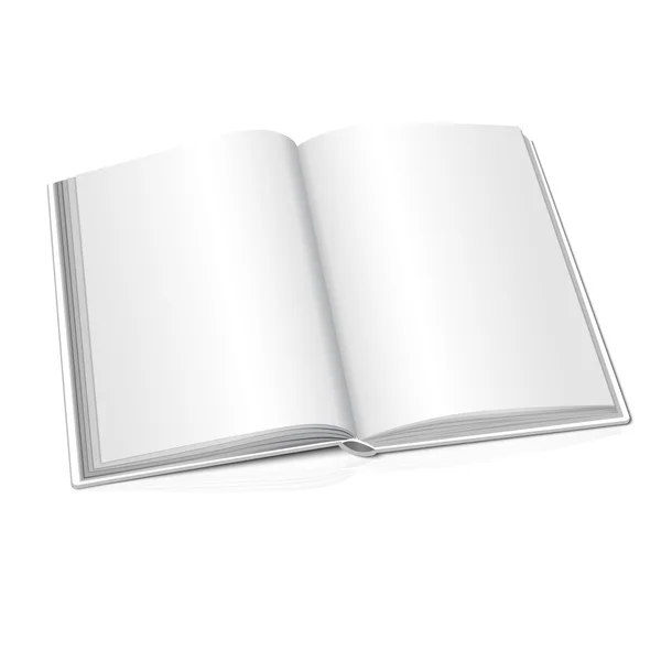 Blank abrió libro realista Vector de stock