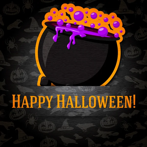 Tarjeta de felicitación feliz Halloween — Vector de stock