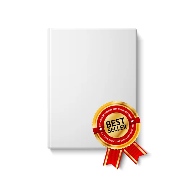 Realistic blank with  best seller label. — Stock Vector