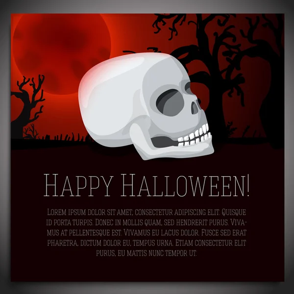 Tarjeta de felicitación feliz Halloween — Vector de stock