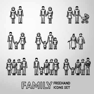 Multigenerational aile serbest simgeleri