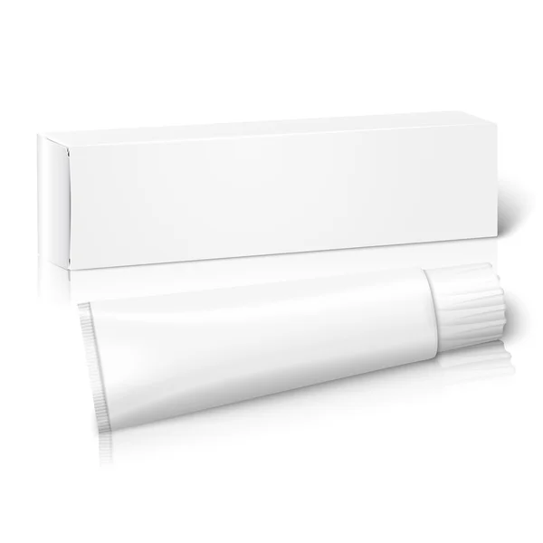 Blanco papier pakket box met buis — Stockvector