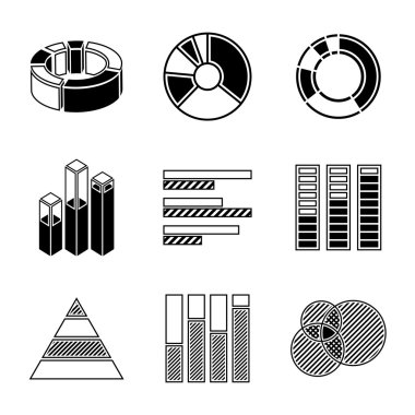 Set of monochrome infographic elements