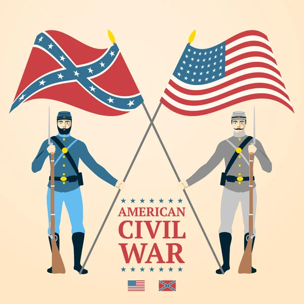 Amerikan İç Savaşı illüstrasyon — Stok Vektör