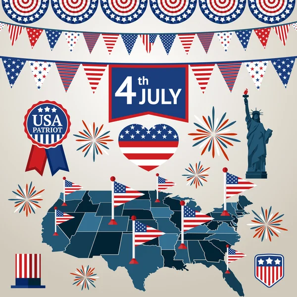 Fourth of July-kaart — Stockvector