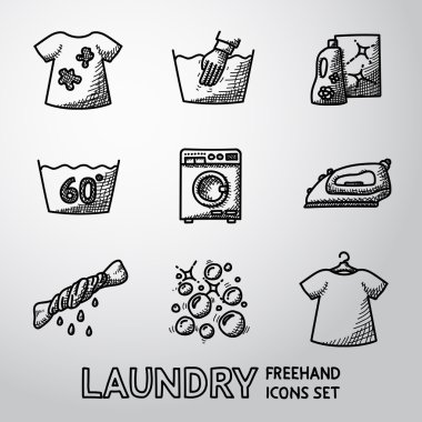 Set of freehand Laundry icons