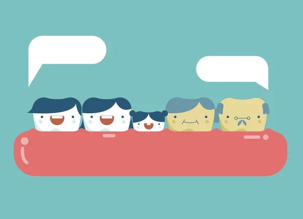 Família de dentes, feliz dental —  Vetores de Stock