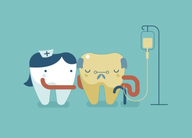 Büyük diş hasta, diş kavramı hemşire diş tedavi