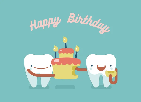 Happy Birthday Dental concept — Stock Vector