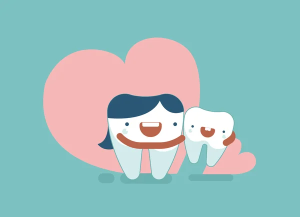 Amor Mãe de conceito dental —  Vetores de Stock