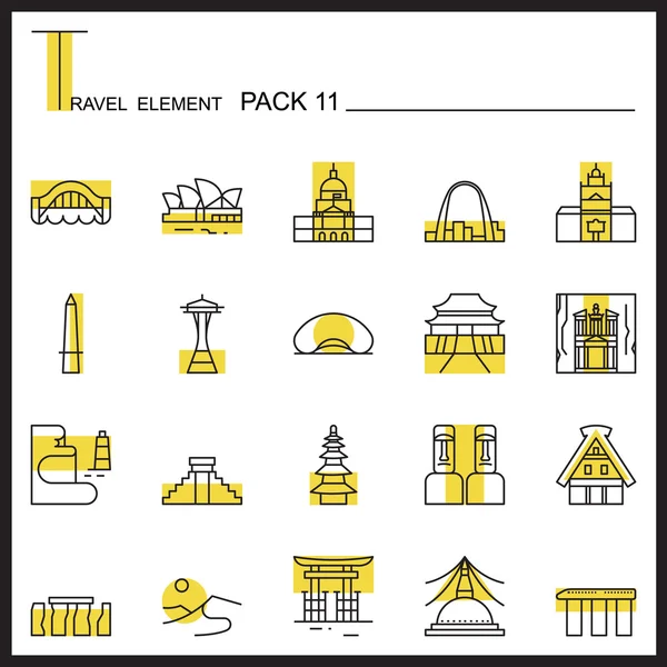 Conjunto de ícones de linha de elemento de viagem 6.Camping thin icons.Color pack . —  Vetores de Stock