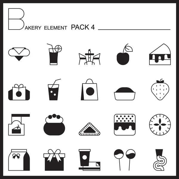 Bakery line icons set.mono icons pack 4.pictagram outline. — Stockvektor